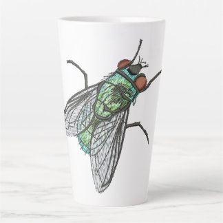 Realistic Green Bottle house Fly Latte Mug