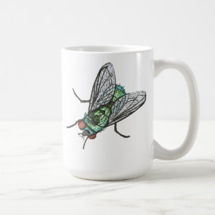 Realistic Green Fly Machine Embroidery Design Inse Coffee Mug