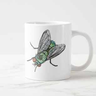 Realistic Green Fly Machine Embroidery Design Inse Large Coffee Mug