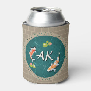 Realistic Green Japanese Koi Fish Pond  Can Cooler