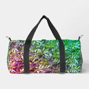 Realistic green leaves duffle bag