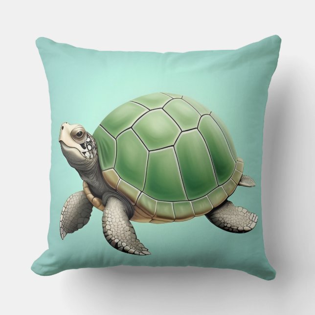 Realistic Green Turtle Cushion (Front)