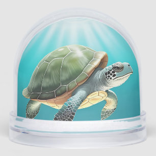 Realistic Green Turtle Snowglobe