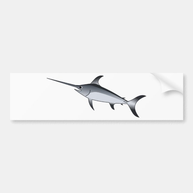 Realistic Grey/Grey Swordfish Bumper Sticker (Front)