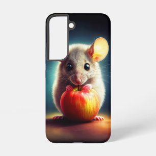 Realistic grey mouse artwork glowing colours samsung galaxy case