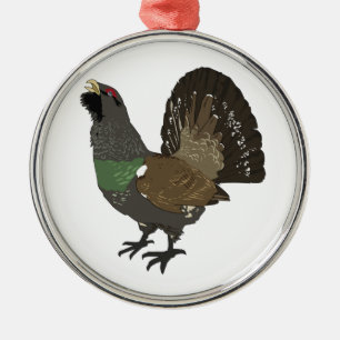 Realistic Grouse Bird Metal Ornament