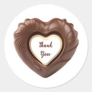 Realistic Heart in milk chocolate Classic Round Sticker