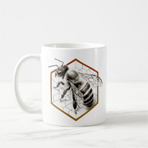 Realistic Honey Bee Art – Gift for Beekeepers Coffee Mug
