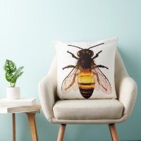 Realistic Honey Bee Art Illustration