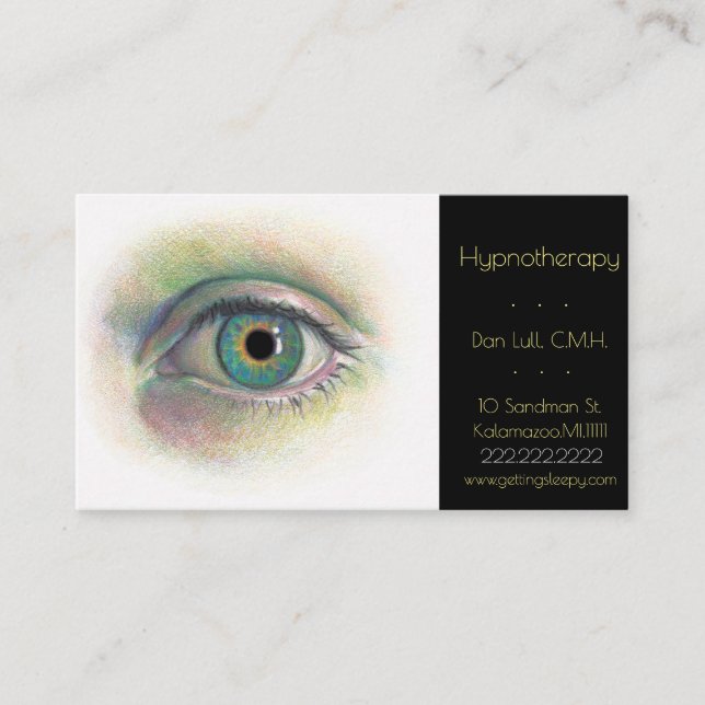 Realistic Human Eye Colour Drawing Business Card (Front)