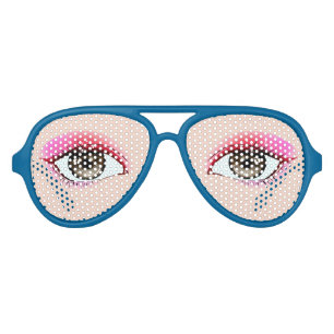 Realistic Human Eyes With Eyeshadow Lifelike  Avia Aviator Sunglasses