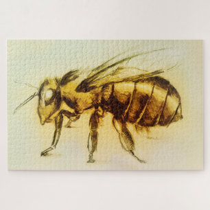 Realistic Insect Sketch, Yellow Hornet, Bee, Wasp Jigsaw Puzzle