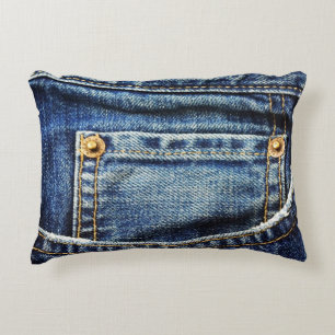 Realistic Jeans Pocket Decorative Cushion