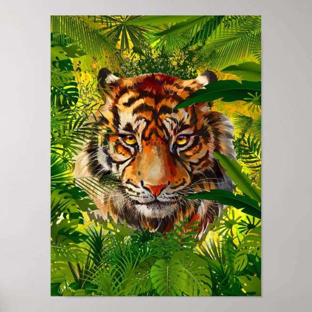 Realistic Jungle Tiger Poster Art - Tiger (Front)