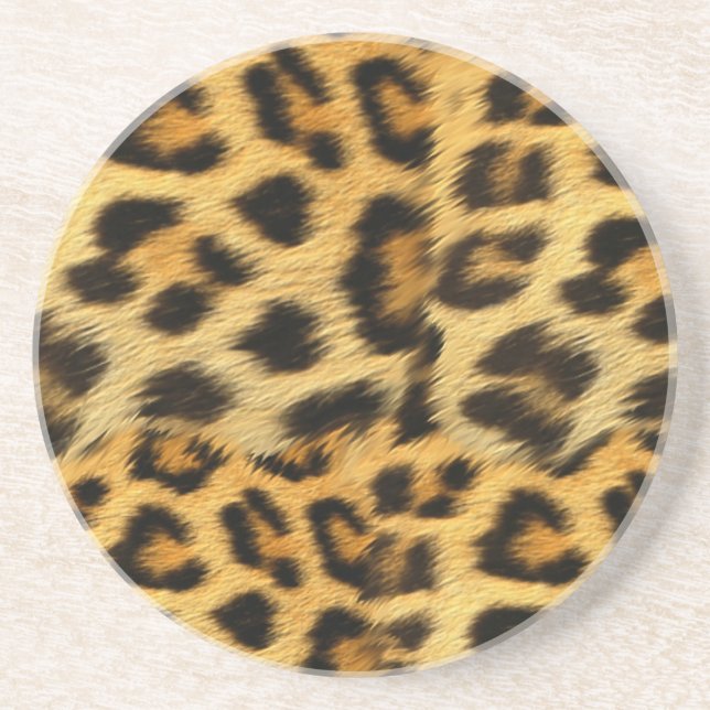 Realistic leopard fur print accessories - trendy coaster (Front)