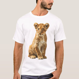 Realistic Lion Cub Portrait Illustration Men T-Shirt