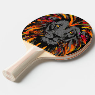 Realistic Lion Head - Lion Ping Pong Paddle