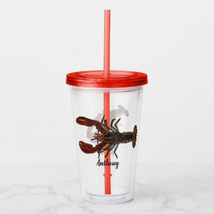 Realistic Lobster Graphics Personalised Acrylic Tumbler