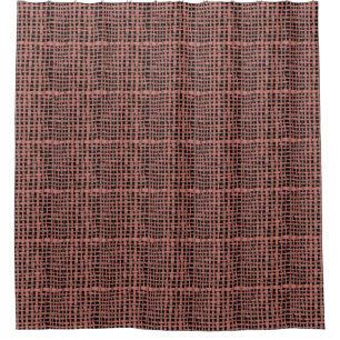 Realistic Looking Graphic Woven Peach Burlap Shower Curtain