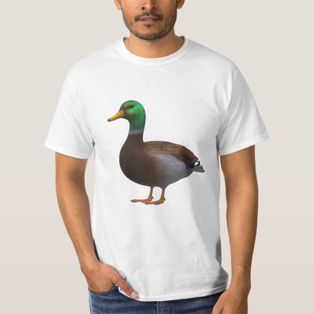 Realistic Mallard Duck Image on Transparent Backgr T-Shirt (Front)