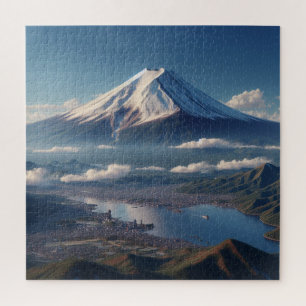 Realistic Mount Fuji landscape Japan Travel Jigsaw Puzzle