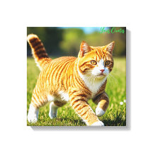 Realistic Orange Tabby Cat in Sunny Meadow