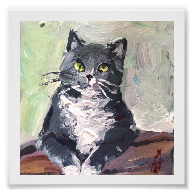 realistic painting, cat photo print (Front)