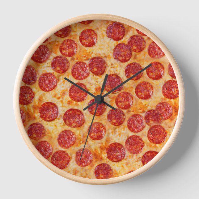 Realistic Pepperoni Pizza Clock (Front)