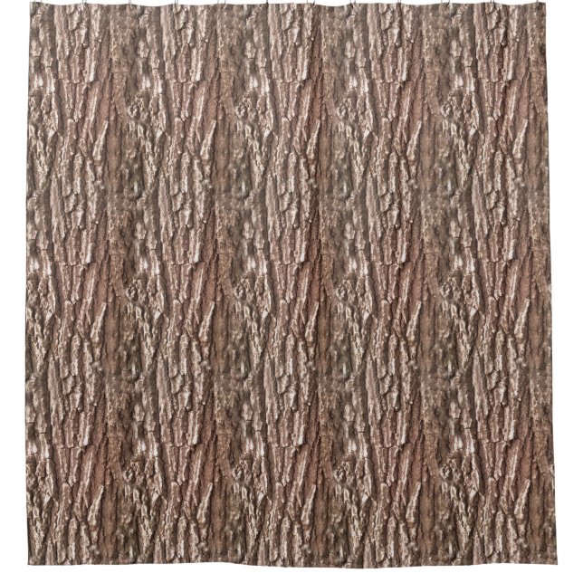 Realistic Photo Tree Bark Nature Pattern Shower Curtain (Front)