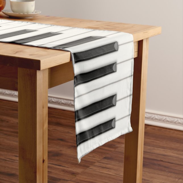 Realistic Piano Keys 14" x72" Table Runner (In Situ)