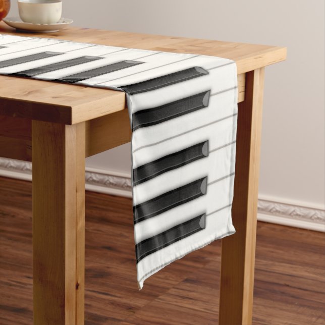 Realistic Piano Keys 16"x108" Table Runner (In Situ)
