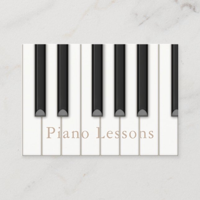 Realistic Piano Keys Custom Musician's Business Card (Front)