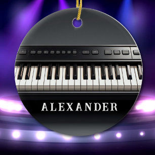 Realistic Piano Keys Music Lover Ceramic Ornament