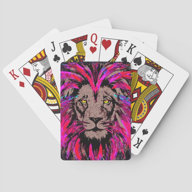 Realistic Pink Lion Playing Cards - Big Cats (Back)