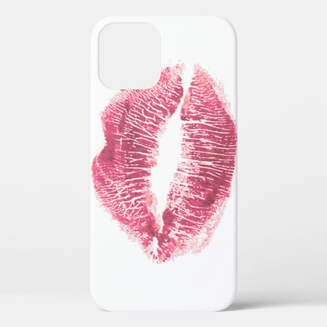 Realistic pink lips, isolated kiss Case-Mate iPhone case (Back)