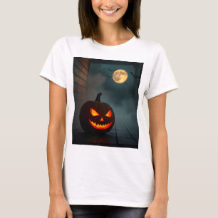 Realistic Pumpkin Glow – Scary & Stunning Look T-Shirt