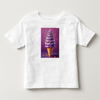 Realistic Purple Ice Cream Cone Toddler T-Shirt