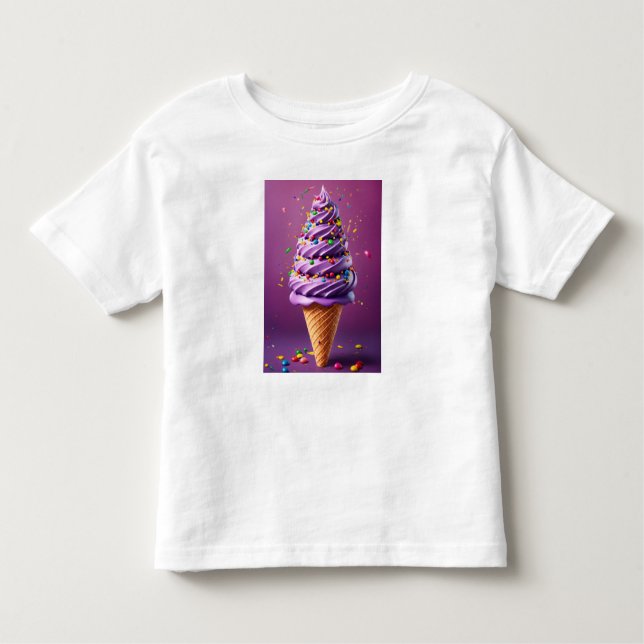Realistic Purple Ice Cream Cone  Toddler T-Shirt (Front)