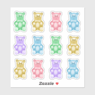 Realistic Rainbow Gummy Bear Custom Cut Stickers