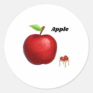 Realistic Red Apple Sticker – Fruit Illustration f