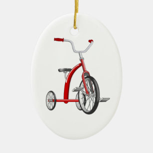 Realistic Red Tricycle Ceramic Tree Decoration