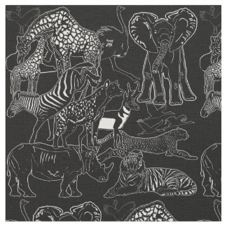 Realistic Safari Africa's Animal Rustic Fabric