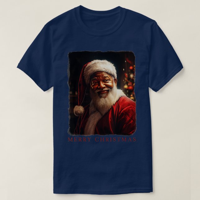 Realistic Santa Claus Christmas Party Costume T-Shirt (Design Front)