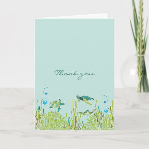 Realistic Sea Turtle Baby Shower thank you note Card