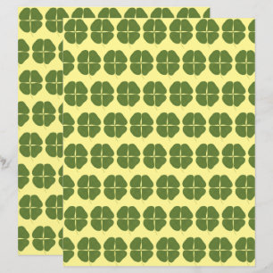 Realistic Shamrocks Pattern on Yellow Scrapbook