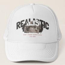 Realistic slogan with antique statue head