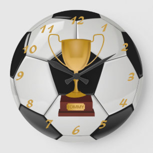 Realistic Soccer Ball and a Trophy Customisable Large Clock