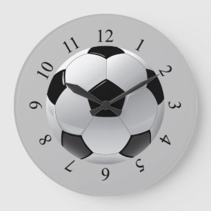 Realistic Soccer Ball Large Clock