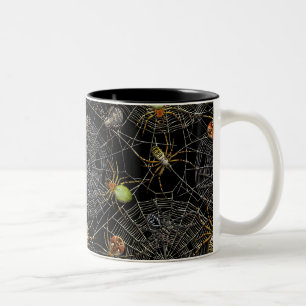 Realistic Spiders Web Pattern Two-Tone Coffee Mug