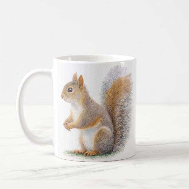 Realistic Squirrel Portrait Coffee Mug (Left)